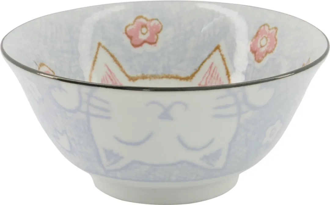 Tokyo Design Studio Blauwe Kom Kawaii Cat 500ml - Ø15.3cm