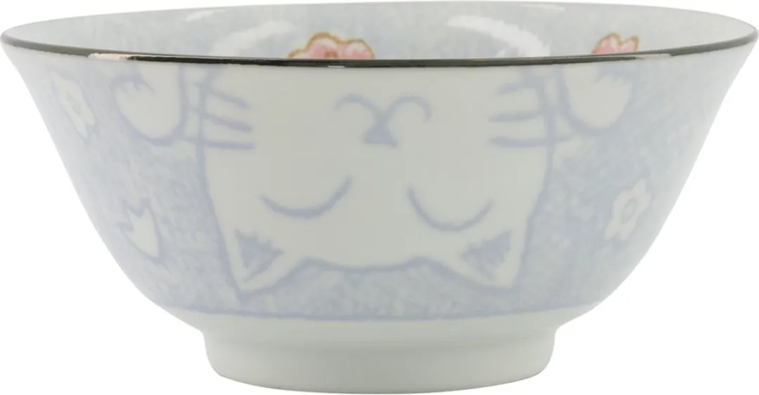 Tokyo Design Studio Blauwe Kom Kawaii Cat 500ml