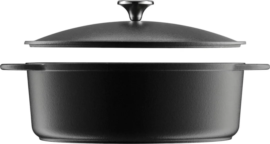 WMF Ovale Gietijzeren Braadpan 30cm - Zwart
