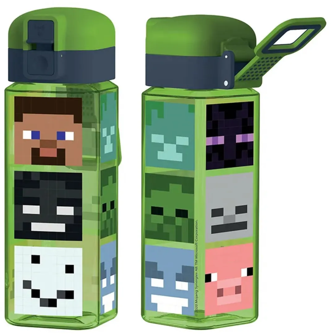 Minecraft Vierkante Drinkfles 550ml - Groen