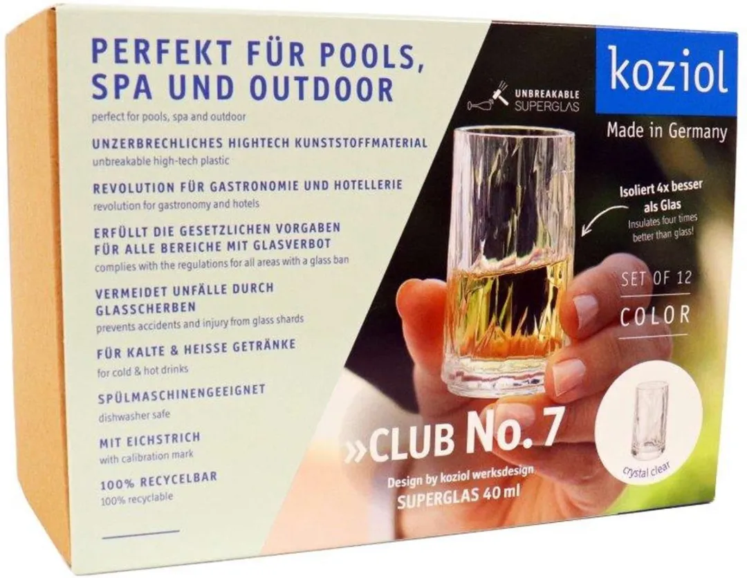Koziol Superglas Club Shotglas 40ml - 12 Stuks - Transparant