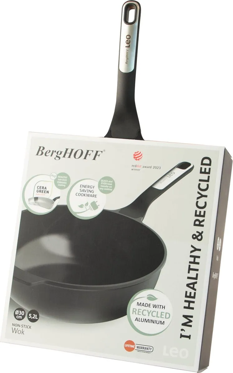 BergHOFF LEO Wok Phantom Ø30cm - Zwart