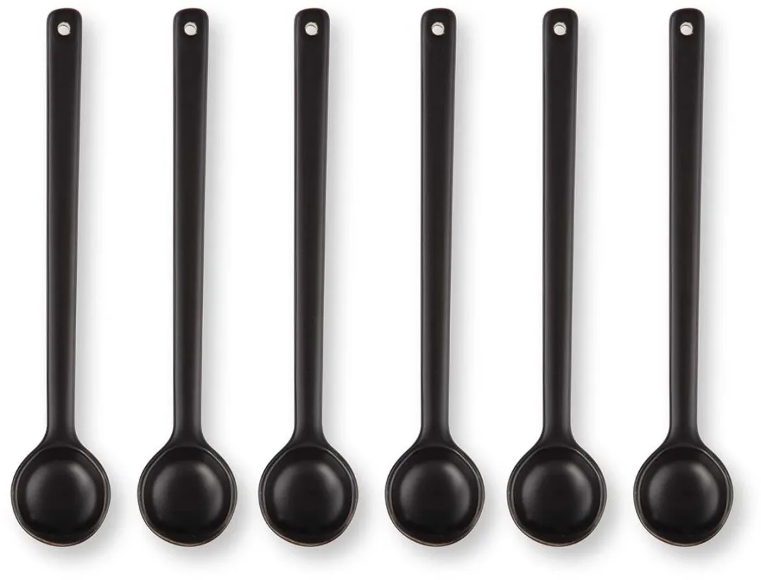 vtwonen Theelepels Porcelein Large - 6 Stuks - Zwart