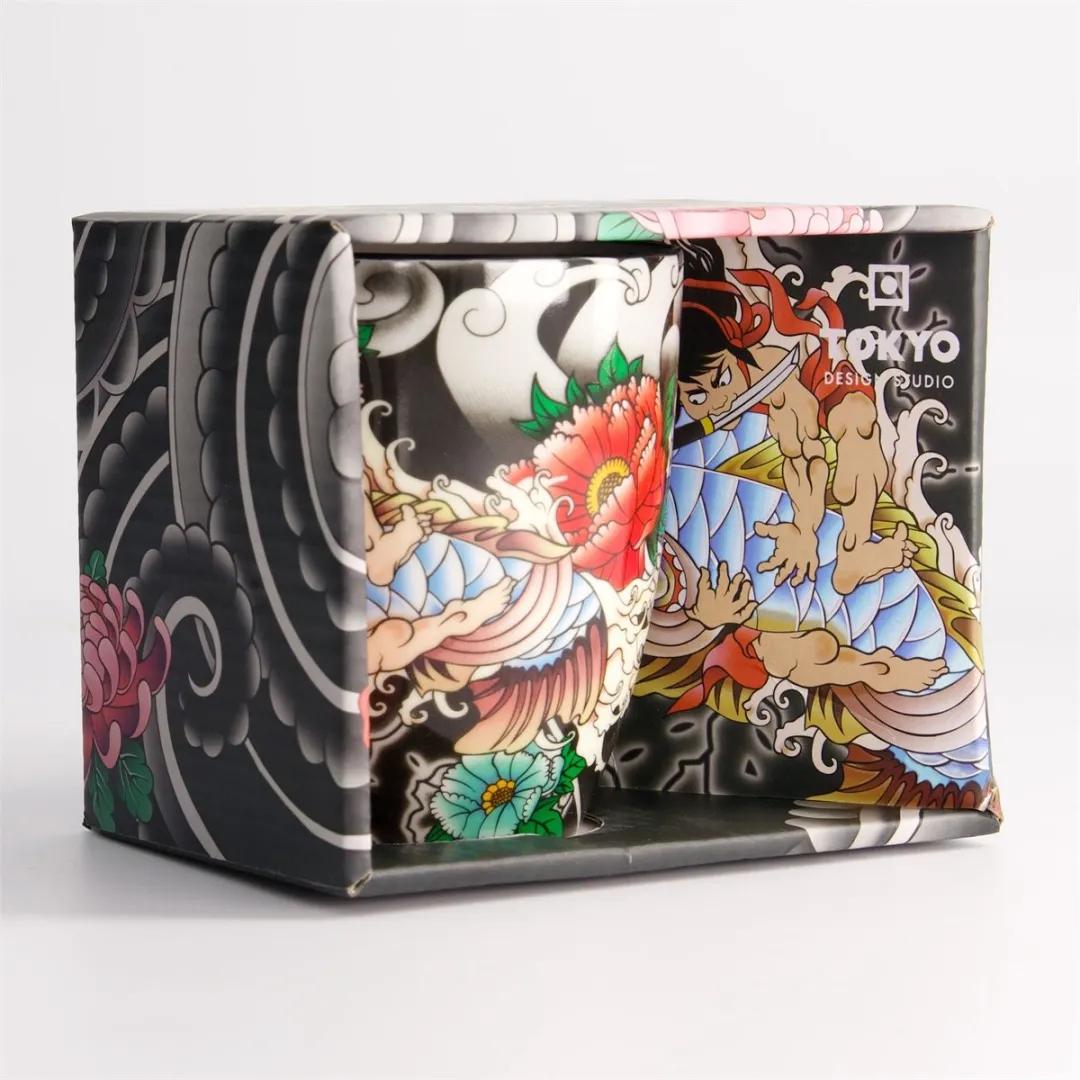 Tokyo Design Studio Yakuza Karper Mok Geschenkverpakking - 2 Stuks - 380ml - Blauw