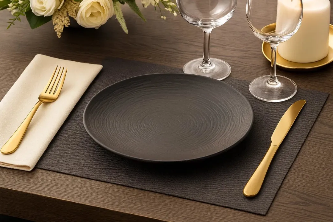 Cosy&Trendy Ontbijtborden Merio - 6 Stuks - Ø20cm - Zwart