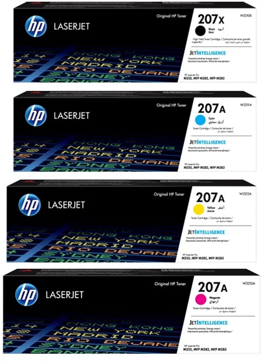 HP 207X & 207A Tonercartridges 4 Pack