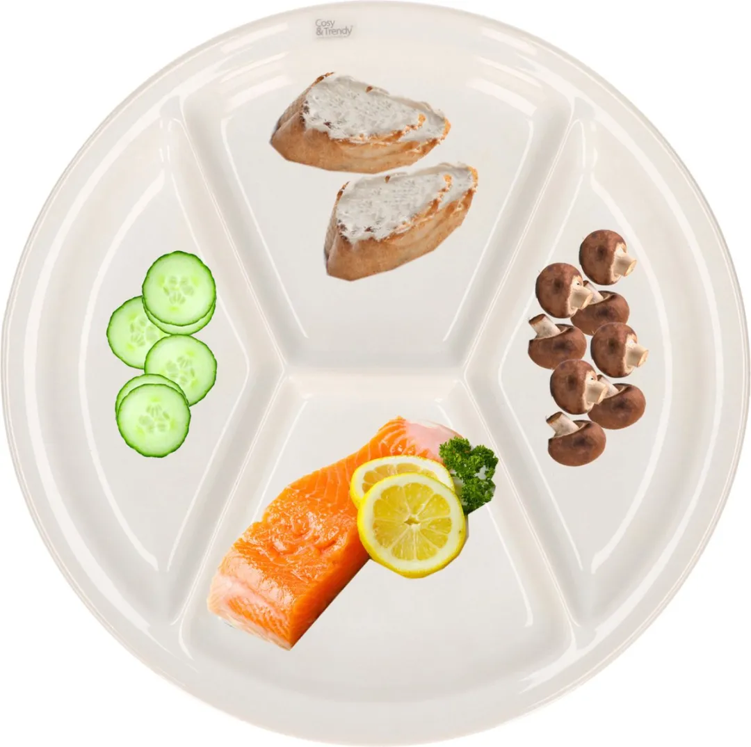 Cosy&Trendy Fonduebord 4-vaks 26cm - 4 Stuks Wit