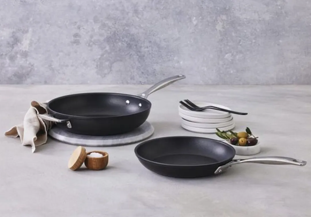 Le Creuset Les Forgées Pannenset 2-delig - 24cm & 28cm - Zwart/RVS