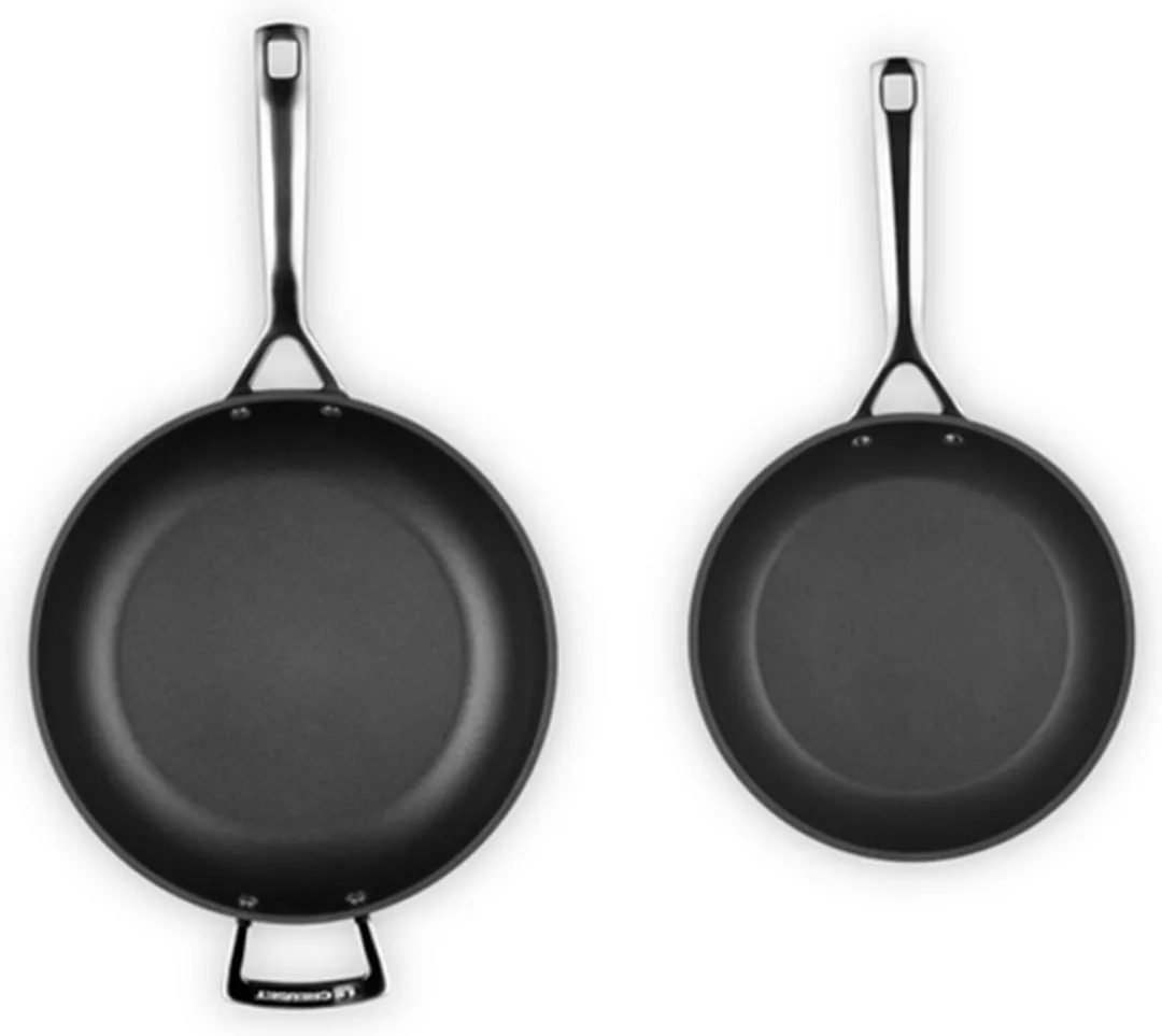 Le Creuset Les Forgées Pannenset 2-delig - 24cm & 28cm - Zwart/RVS - afbeelding 6 van 6