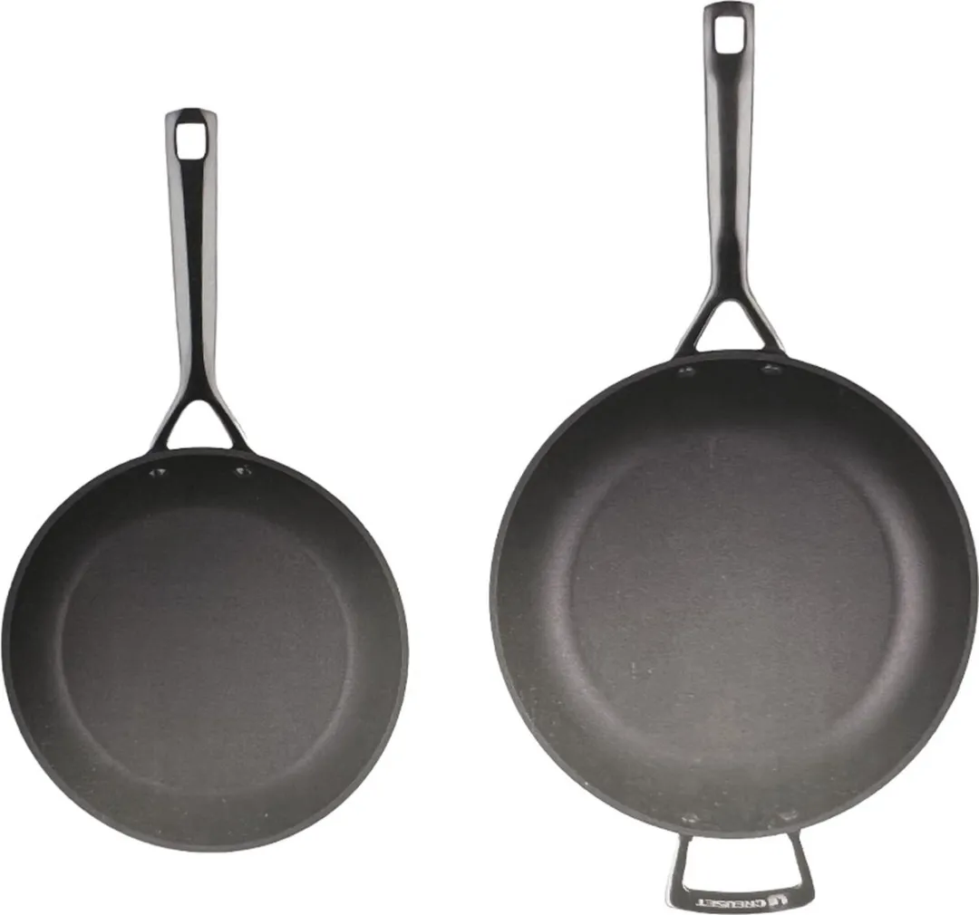Le Creuset Les Forgées Pannenset 2-delig - 24cm & 28cm - Zwart/RVS