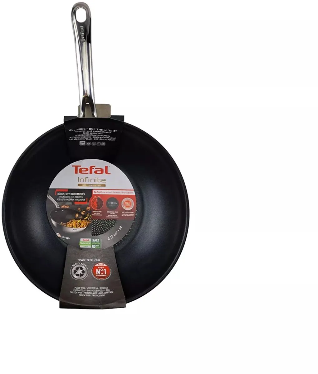 Tefal Infinite Wokpan 28cm - Titanium Antiaanbaklaag - Inductie