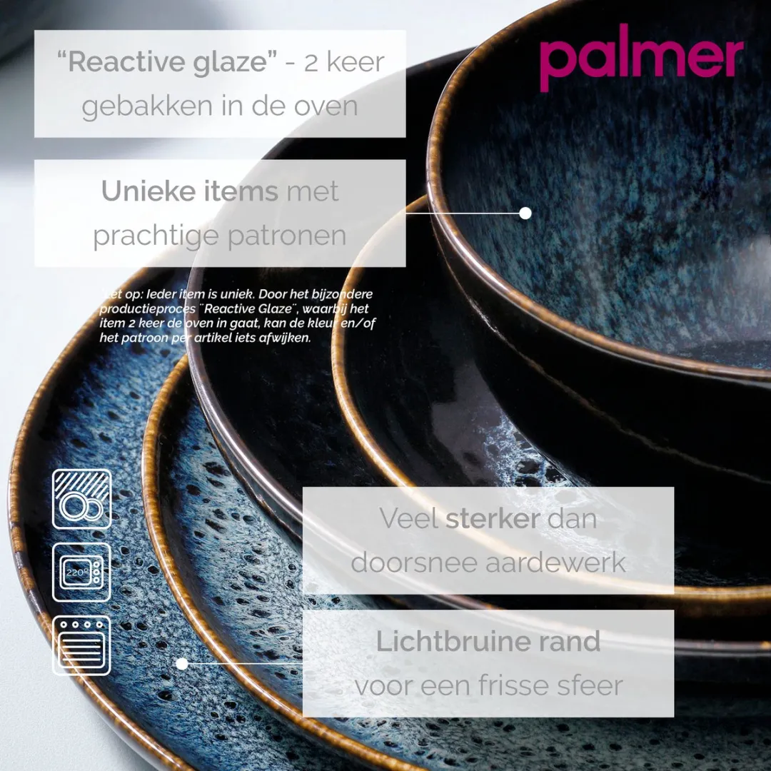 Palmer Eccentric Bordenset 2 Stuks - Ø28cm - Blauw