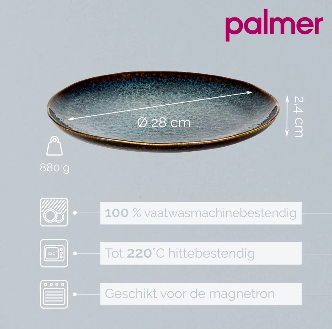 Palmer Eccentric Bordenset 2 Stuks - Ø28cm - Blauw