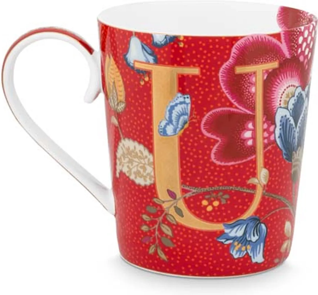 Pip Studio Alphabetmok U Blushing Birds - 350ml - Porselein