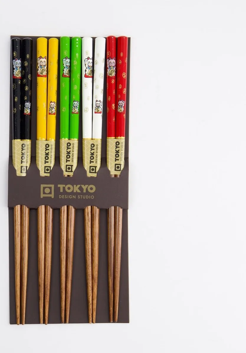 Tokyo Design Studio Lucky Cat Eetstokjes 5 Stuks