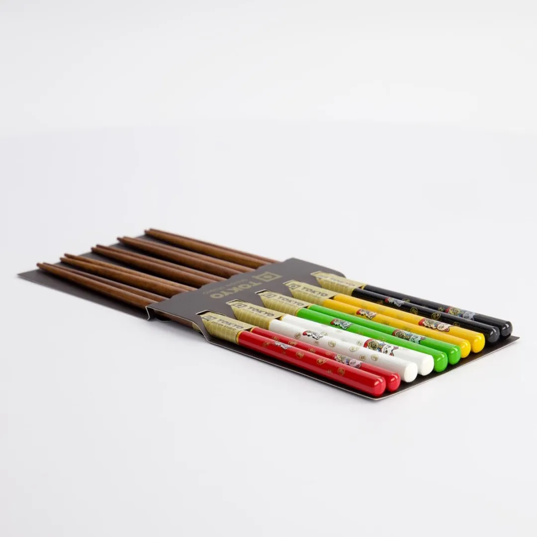 Tokyo Design Studio Lucky Cat Eetstokjes 5 Stuks - Bruin