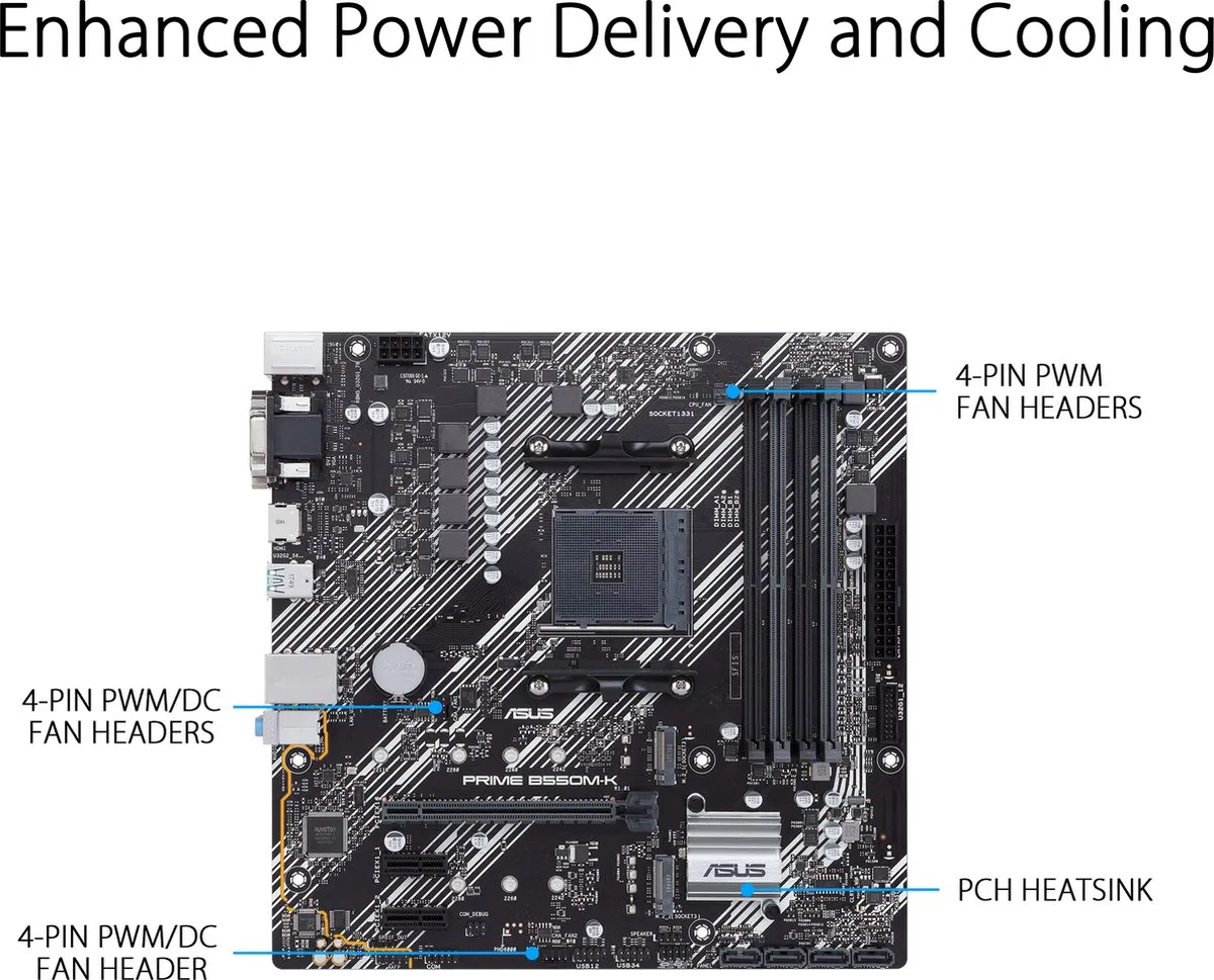 ASUS PRIME B550M-K Moederbord - AMD AM4 B550