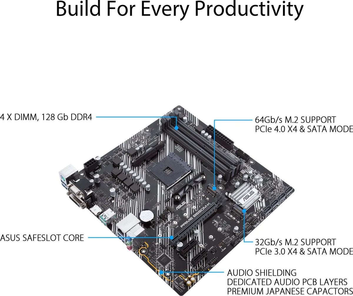 ASUS PRIME B550M-K Moederbord - AMD AM4 B550
