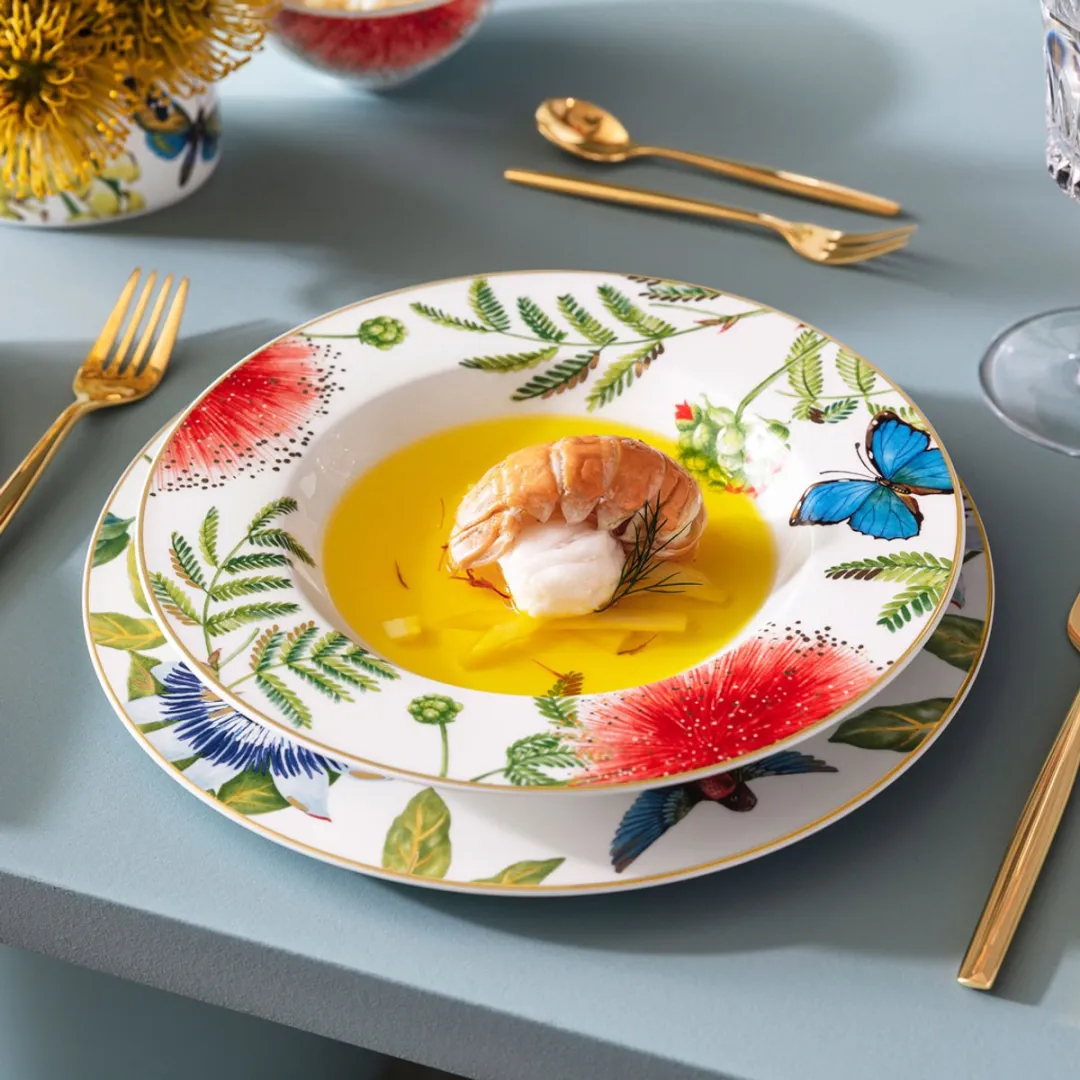 Villeroy & Boch Amazonia Anmut Diep Bord 24cm - Groen/Wit/Geel