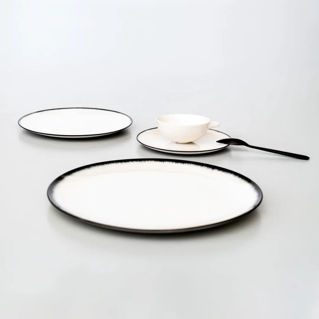 Serax Dé Tableware By Ann Demeulemeester Dinerbord Ø28 - 2 Stuks Wit/Zwart