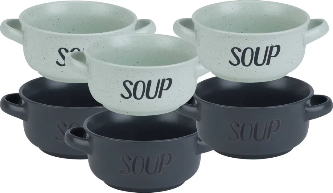 Cosy&Trendy Soepkommen Set 6x - 470ml - Keramiek - Mix Kleuren