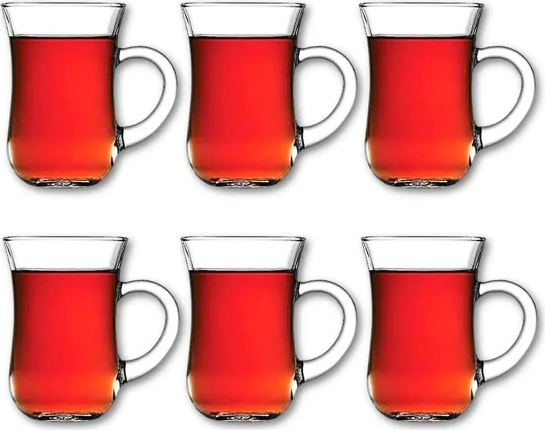 Pasabahce Keyif Turkse Theeglazen met oor 140ml - 6 Stuks