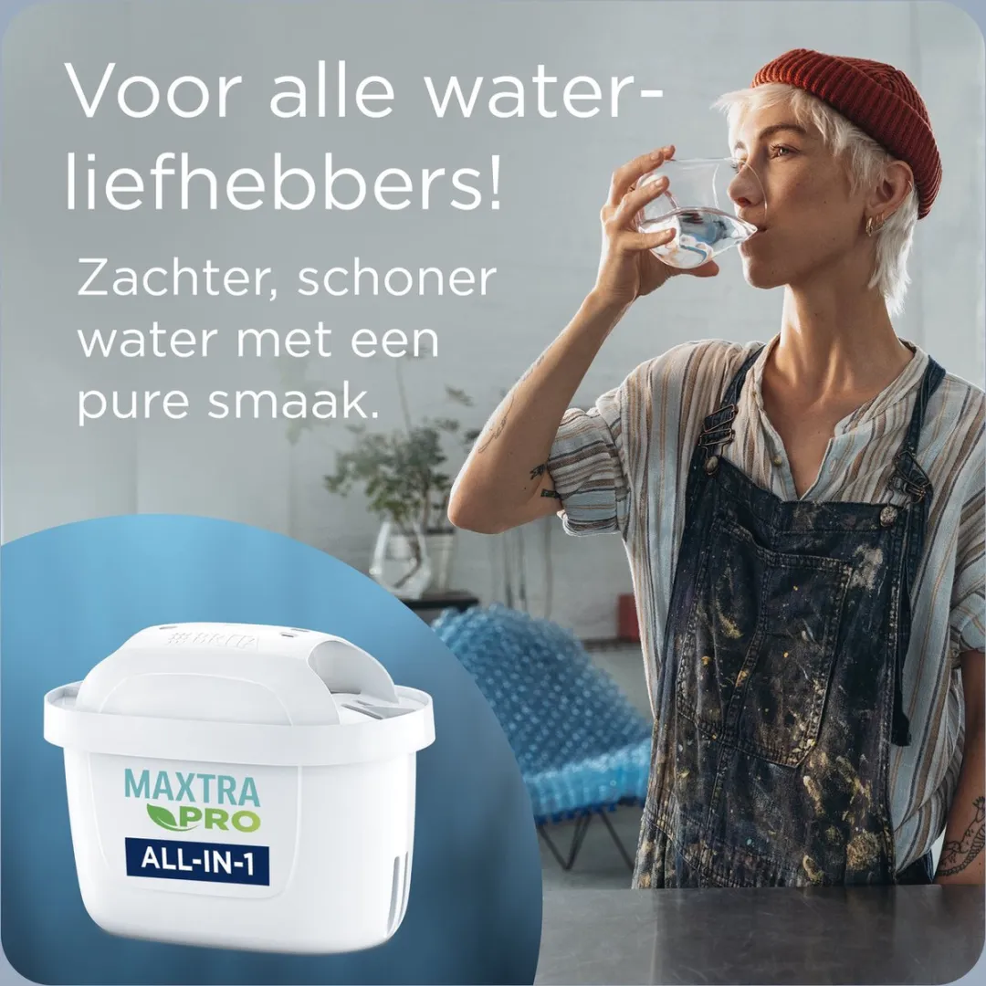 BRITA waterfilterkan Marella Cool graphite (2,4L) incl. 3x MAXTRA PRO All-in-1 filter die PFAS*, chloor en kalkaanslag vermindert - past in de koelkastdeur - met digitale vervangingsindicator