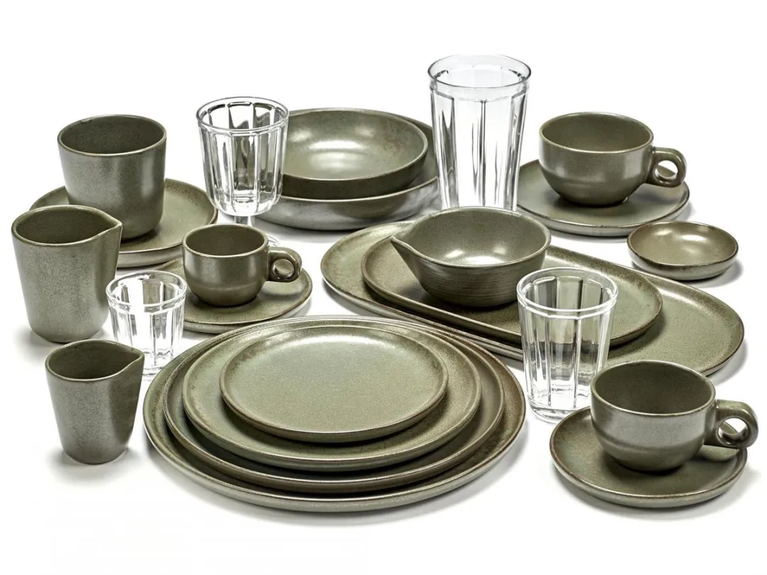 Serax Sergio Herman Surface Bord L Camogroen - 27cm - 4 Stuks