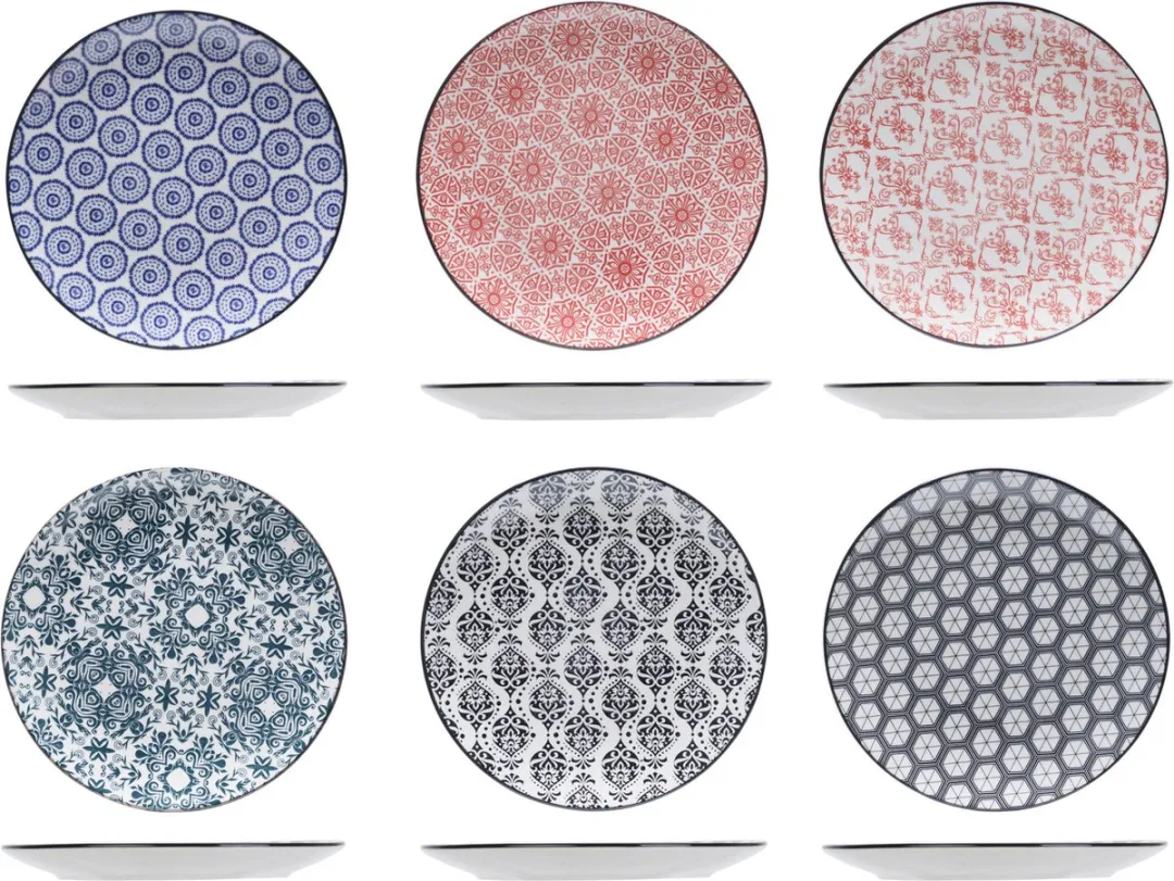 Cosy&Trendy Delirio Ontbijtbord Ø19cm - Set van 6 - Multi
