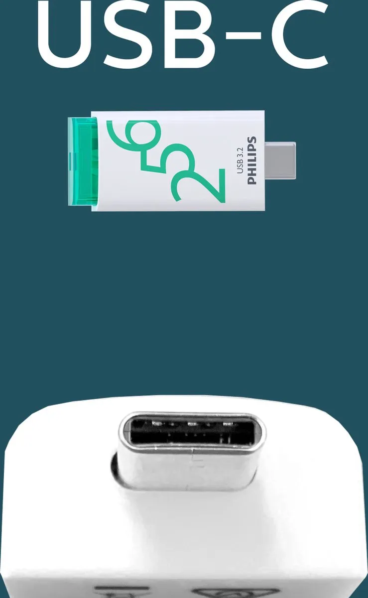 Philips USB-C Click FM25FD175B - 256GB - Groen