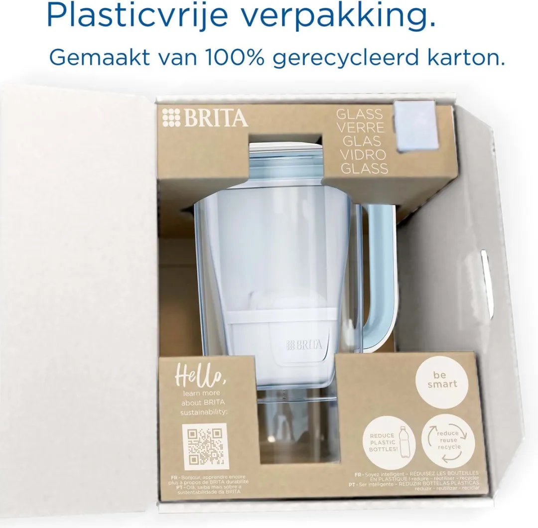BRITA Glazen Waterfilterkan MAXTRA PRO 2,5L - Lichtblauw