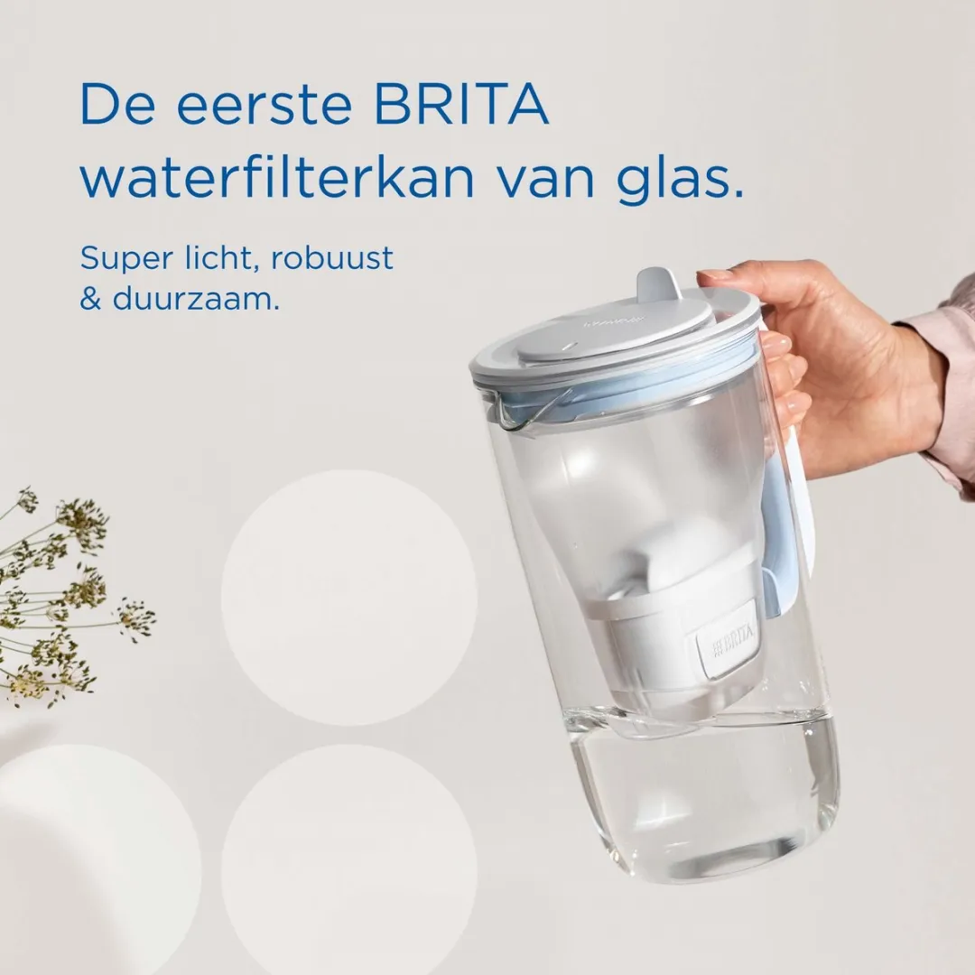 BRITA Glazen Waterfilterkan MAXTRA PRO 2,5L - Lichtblauw