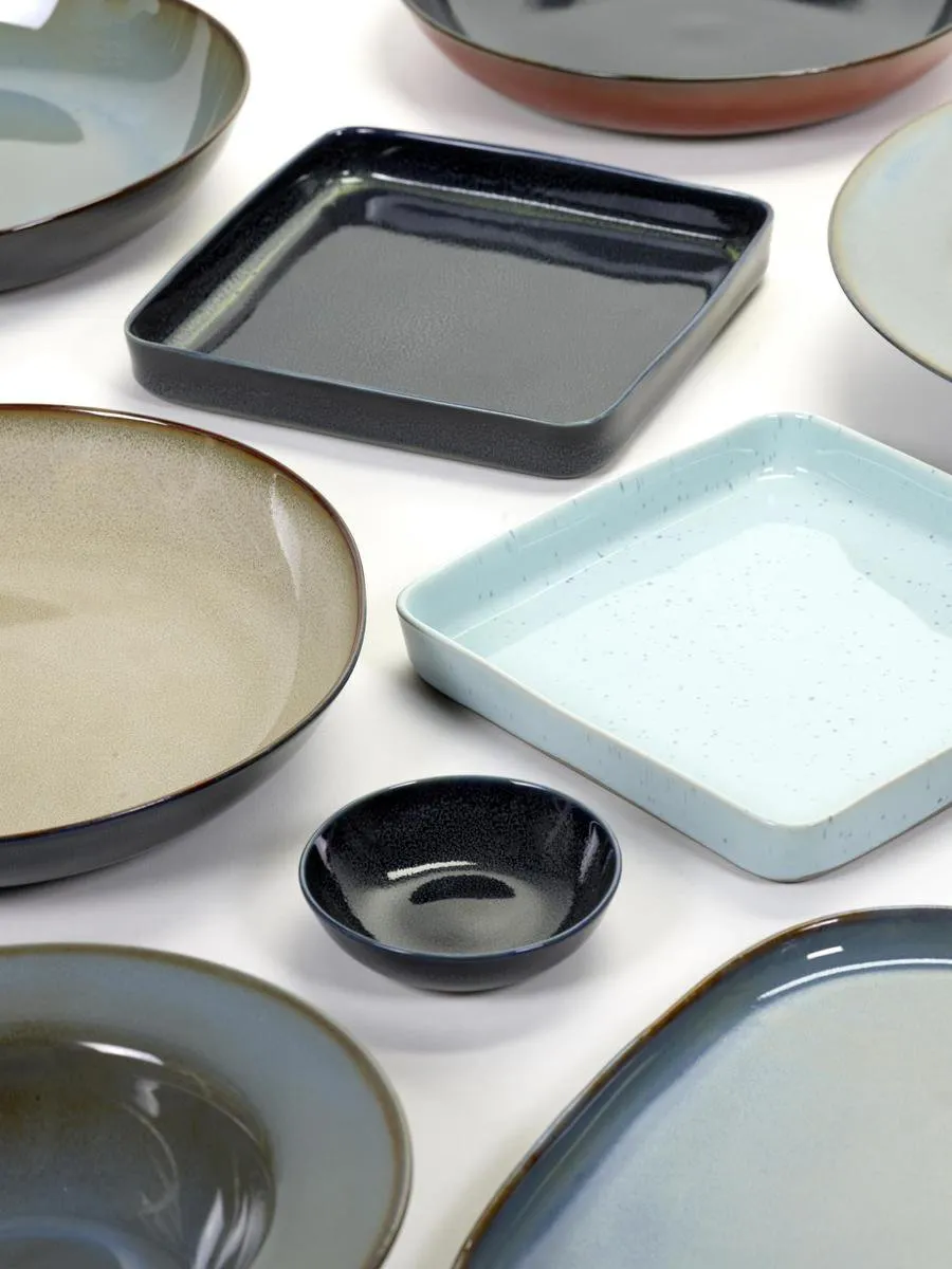 Serax Terres de Rêves Vierkant Bord Smokey Blue - 25,4x25,4x1,5cm
