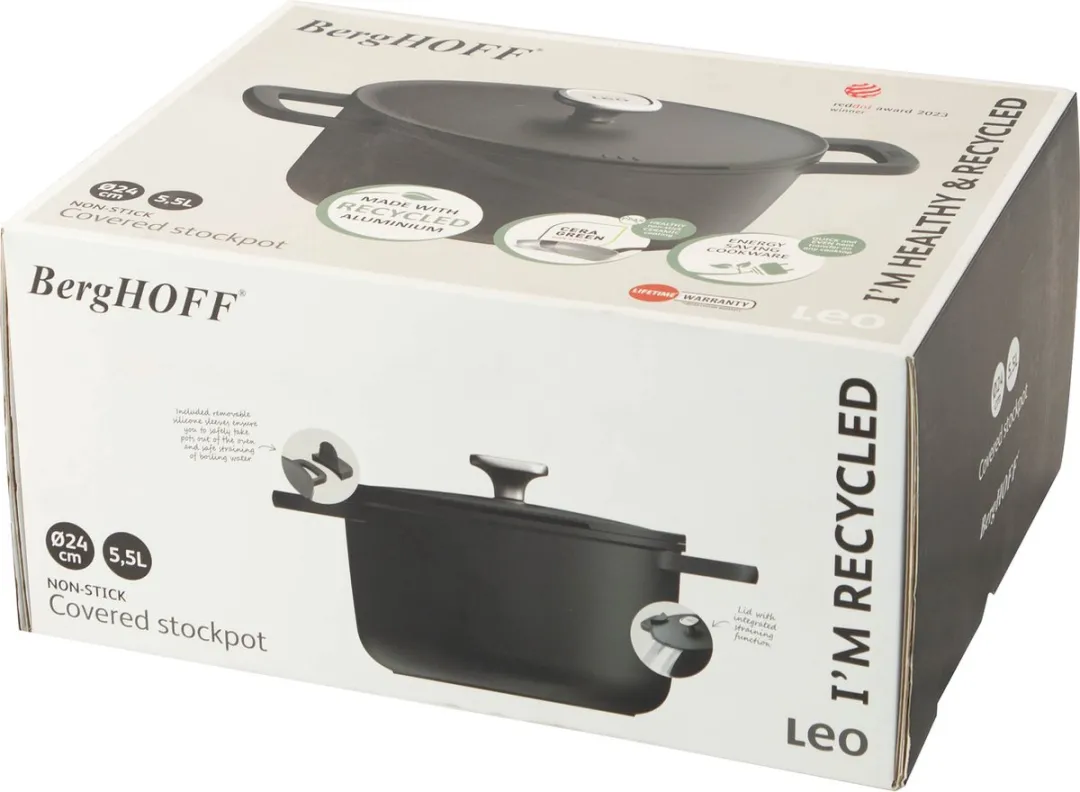 BergHOFF LEO Kookpot 5.6L - Ø24cm - Zwart
