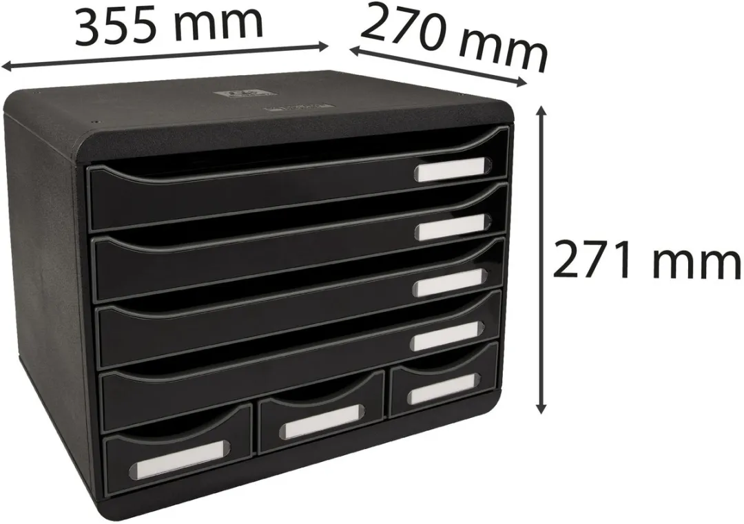 Exacompta Ladenbox IDERAMA Store-Box Mini 307714D - 7 Vakken - Zwart - afbeelding 6 van 6