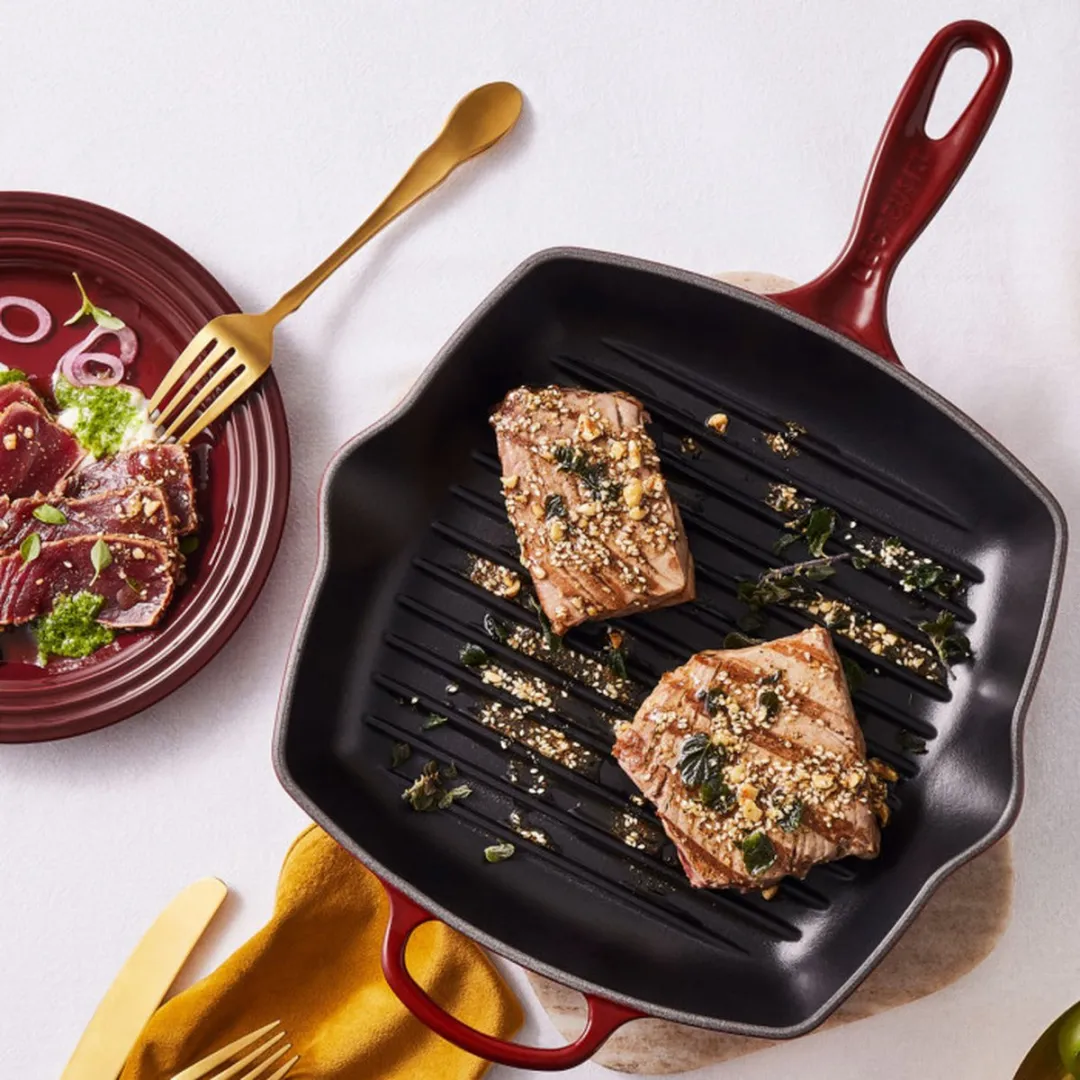 Le Creuset Grillpan Signature Garnet 26cm - Geëmailleerd - afbeelding 6 van 6