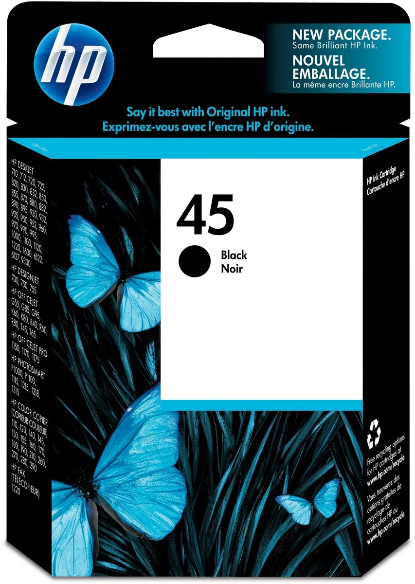 HP 45 Inktcartridge 51645GE - Zwart