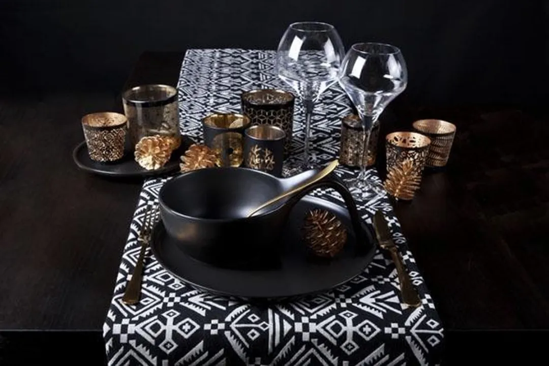Cosy&Trendy Okinawa Plat Bord Ø30.4cm - 4 Stuks - Zwart