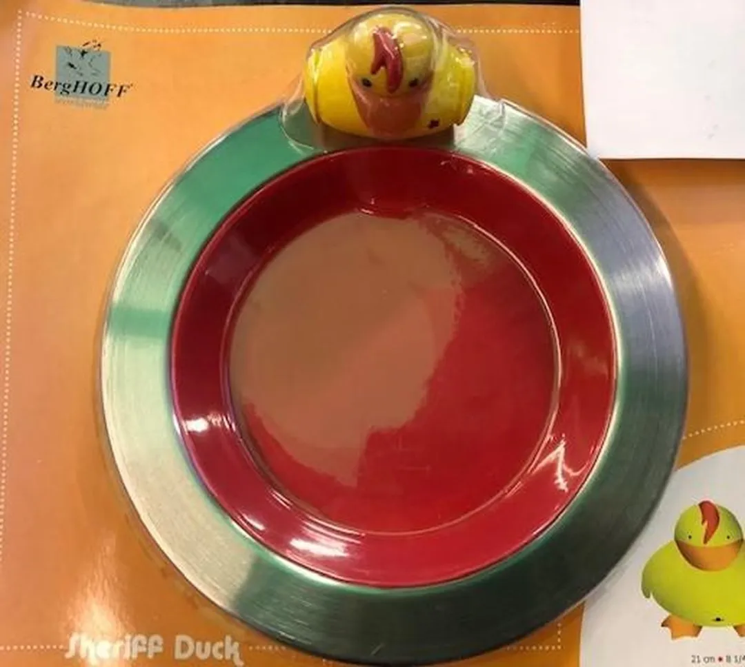 BergHOFF Sheriff Duck Bord - 13cm - Zilver/Rood