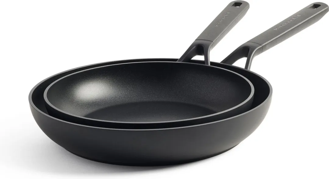 KitchenAid Classic Aluminium Koekenpannen Set 2-delig - Zwart