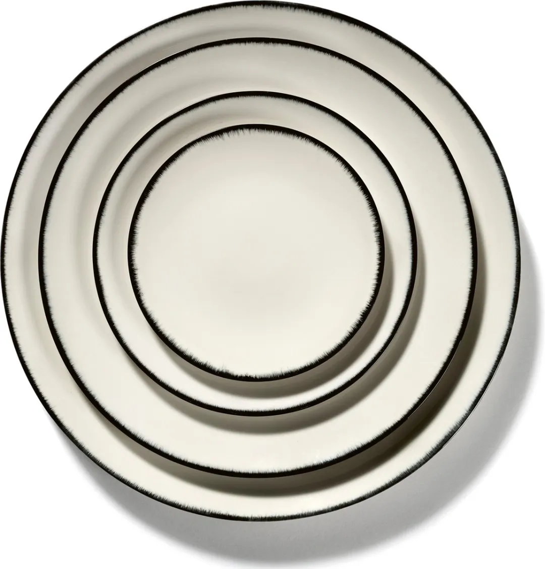 Serax Dé Tableware Sideplate Variatie 3 Ø14 - 2 Stuks - Zwart/Wit