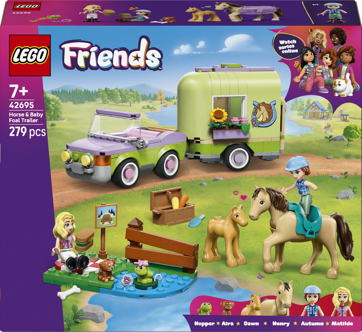 LEGO 42695 - Friends paard en veulen met paardentrailer