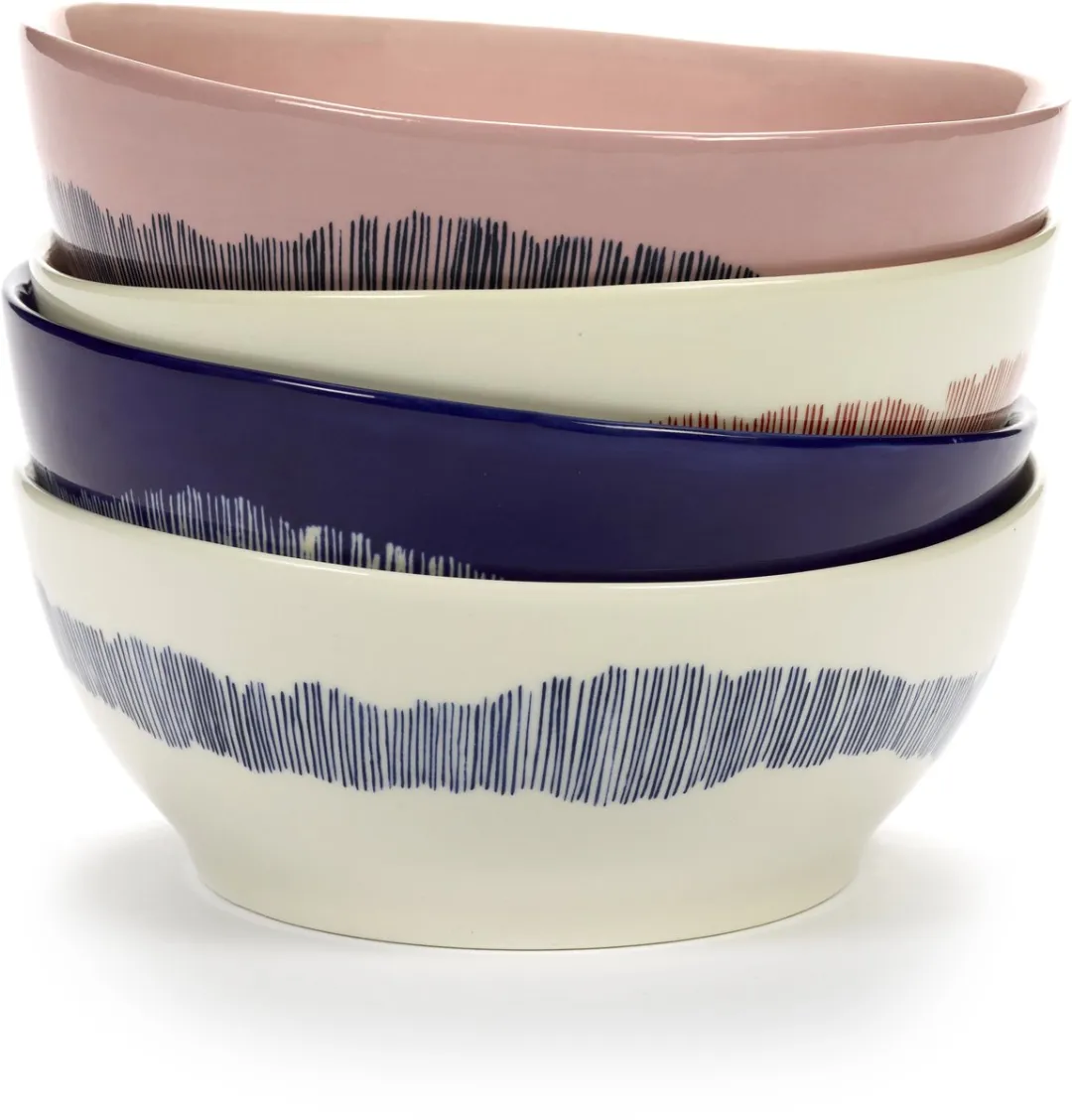 Serax Ottolenghi Feast Kom - 18cm - Roze/Blauw - 4 Stuks