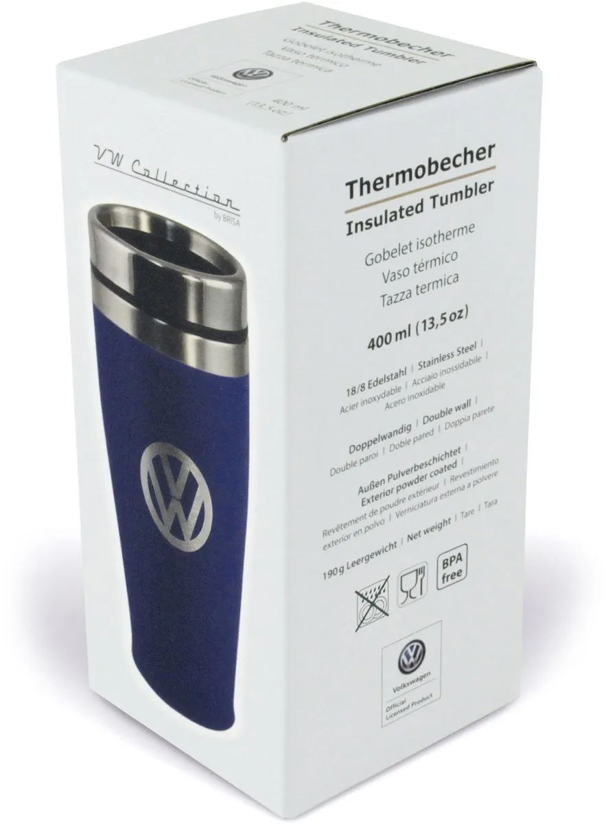 Volkswagen RVS Drinkbeker 400ml - Blauw