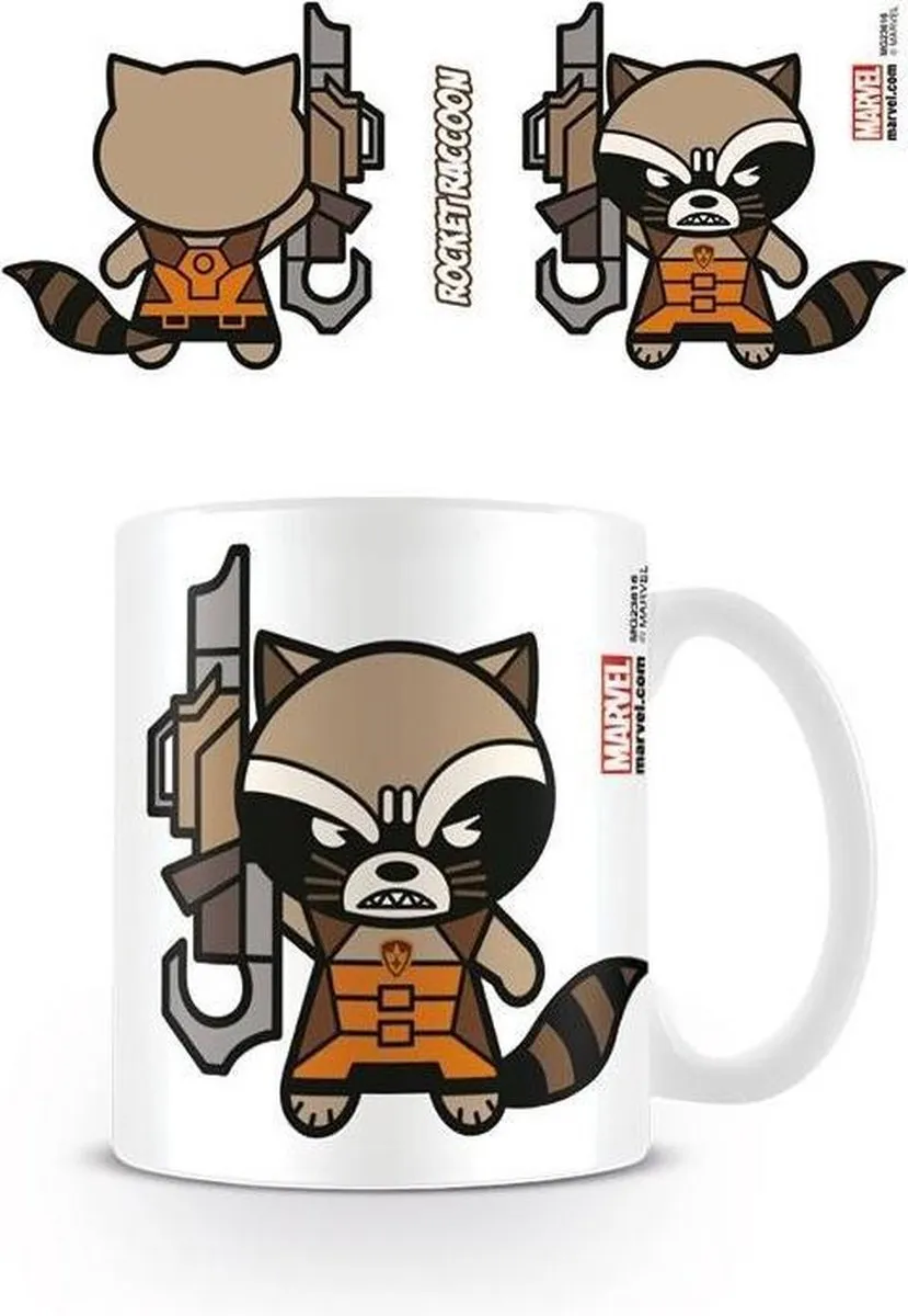 Marvel Kawaii Rocket Racoon Mok - 325ml - Wit - afbeelding 2 van 2