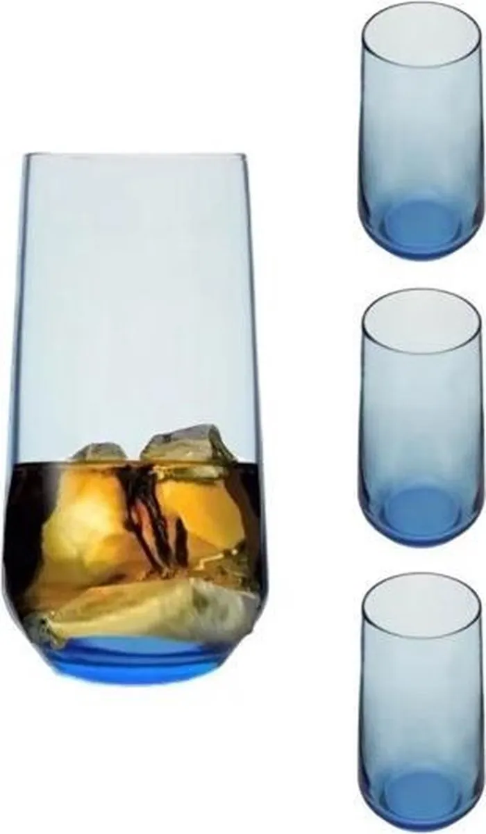 Pasabahce Allegra Blauwe Longdrinkglazen - 470ml - 3 Stuks