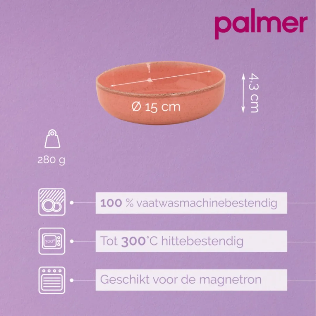Palmer Antigo Schaal Kom 2 Stuks - 47cl - Ø15cm - Roze - afbeelding 6 van 6