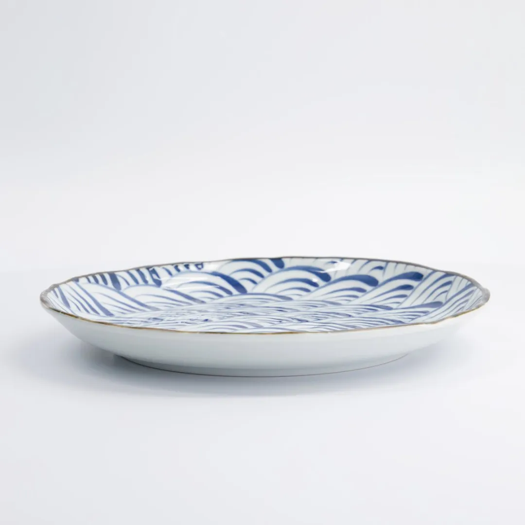 Tokyo Design Studio Natsu Japans Dinerbord - Blauw/Wit - 24,7x3cm