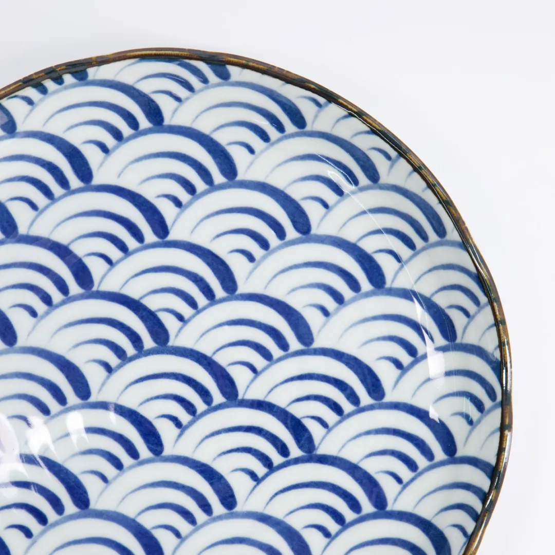 Tokyo Design Studio Natsu Japans Dinerbord - Blauw/Wit - 24,7x3cm