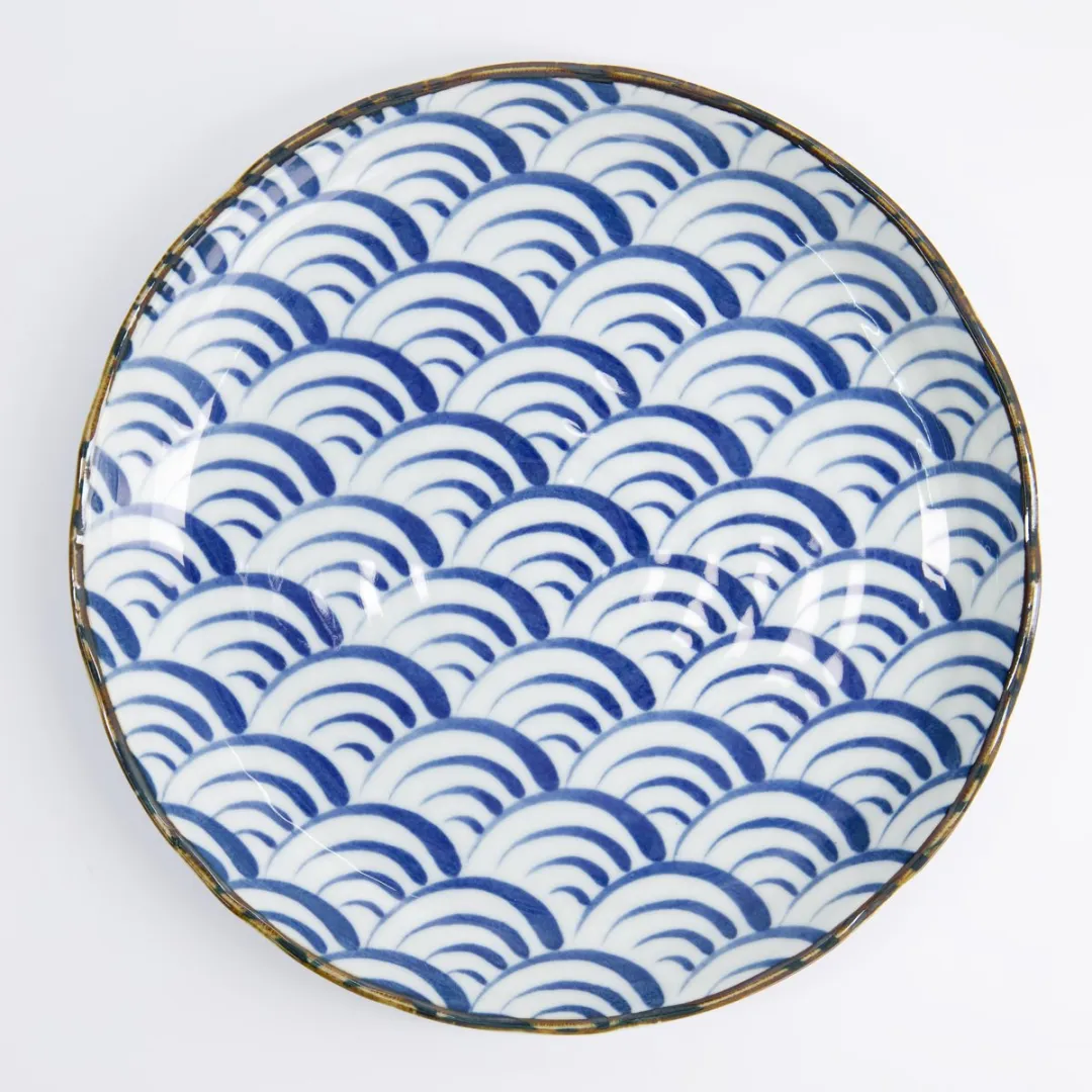 Tokyo Design Studio Natsu Japans Dinerbord - Blauw/Wit - 24,7x3cm